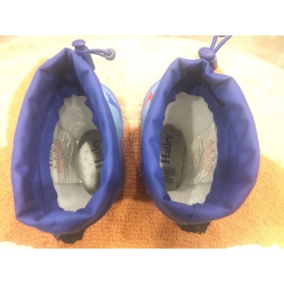 Hatley Toddler Boys Size 9 Red/Blue Dogs Sherpa Fleece Rain Boots. EUC - Picture 9 of 12